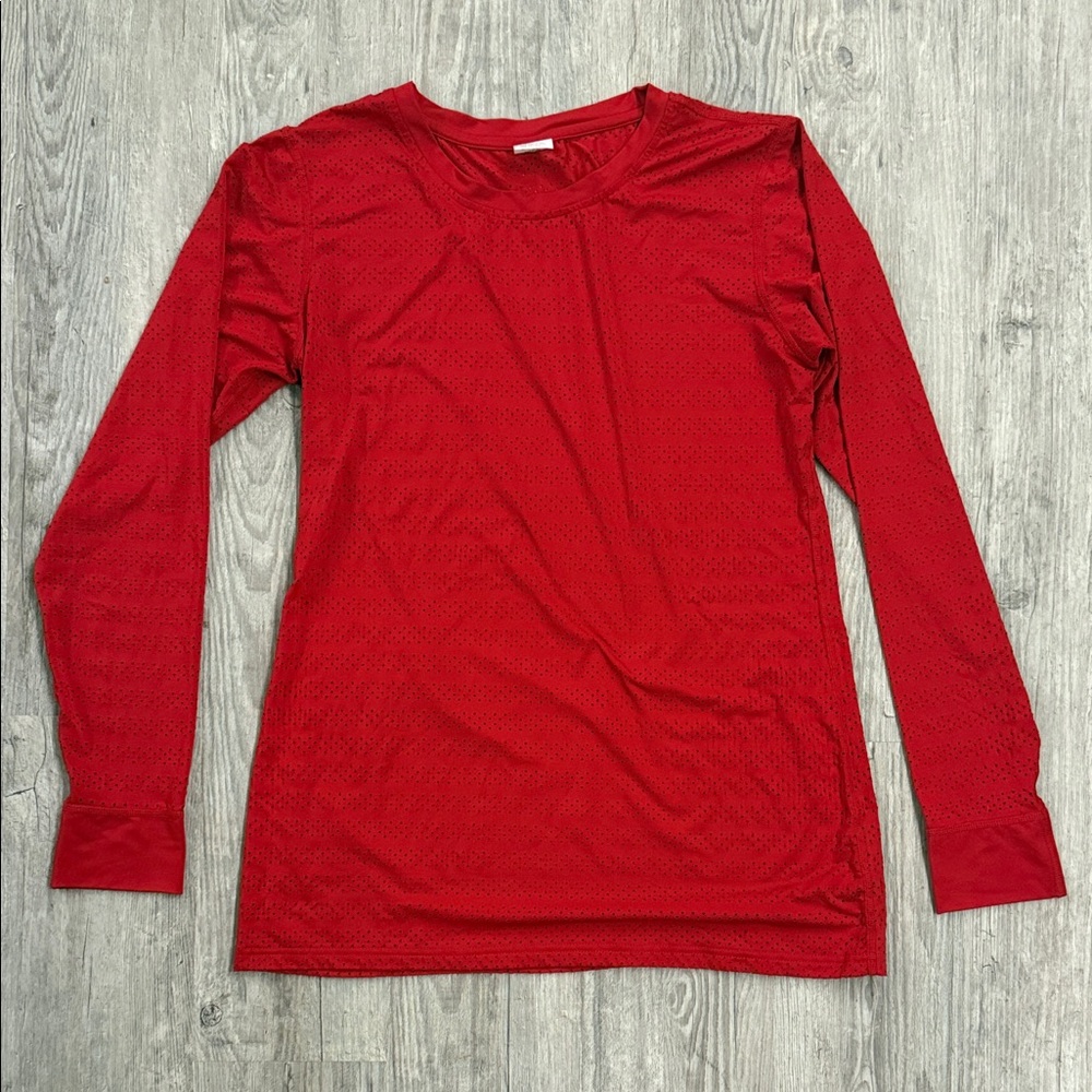 Elegant Red Long Sleeve Women's Top - Picture 1 of 3